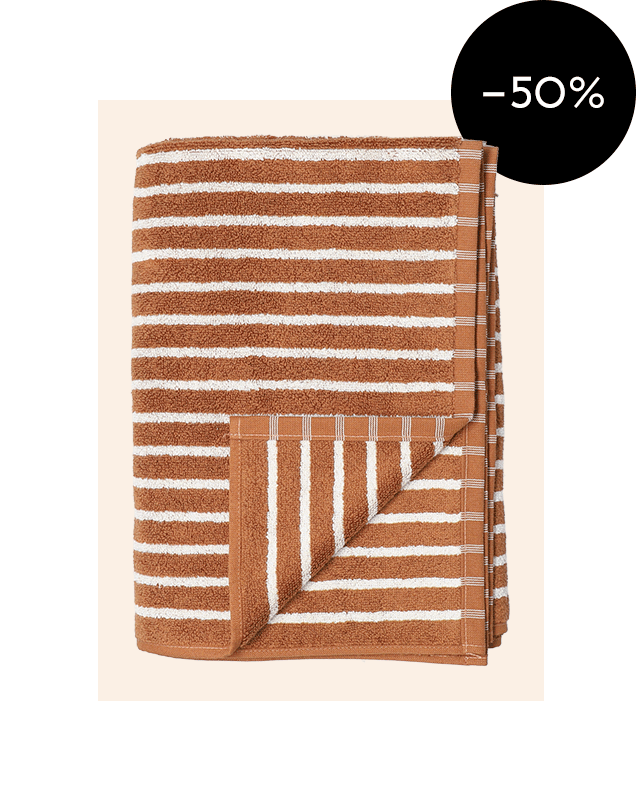 Serviette Drift 50x70 cm Brun-blanc