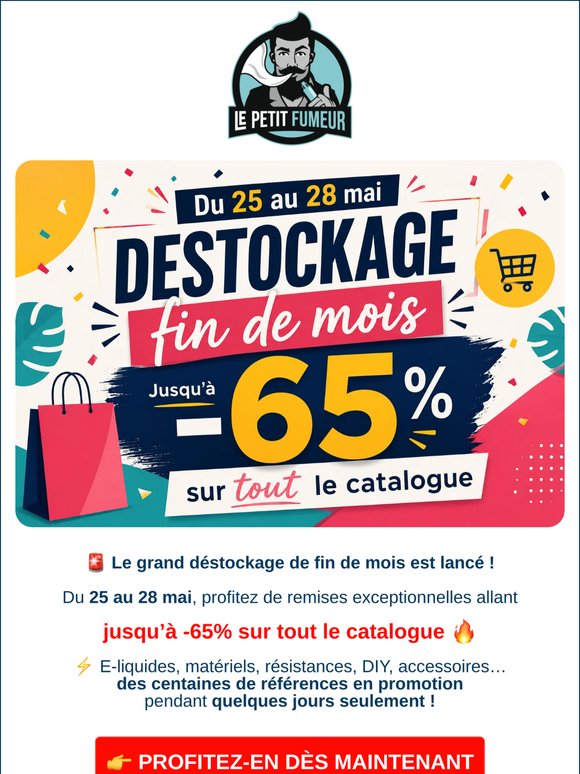 🚨 DESTOCKAGE : jusqu’à -65% sur tout !
