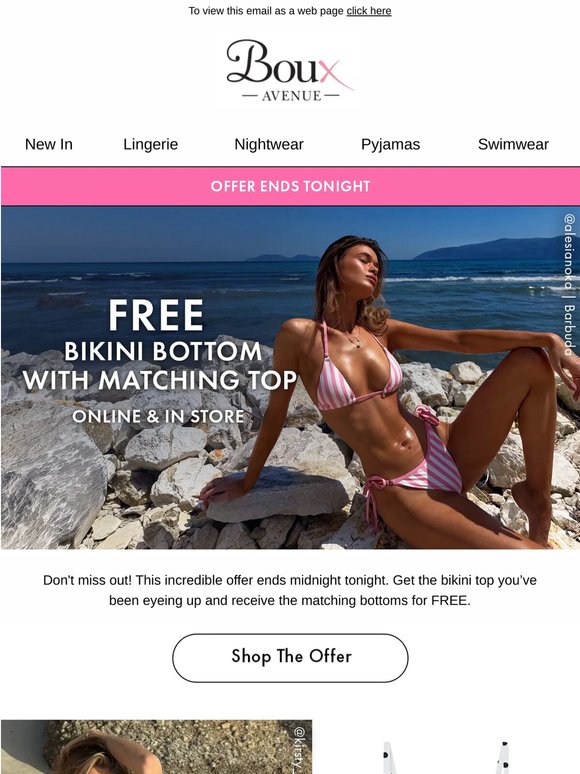 Ends tonight: don’t miss your FREE bikini bottom 👙
