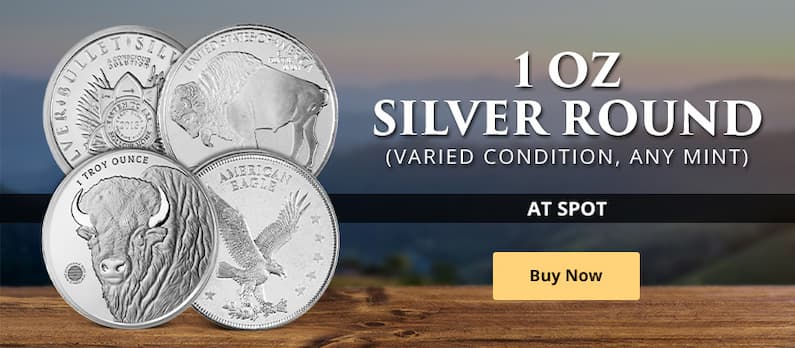 AT SPOT: 1 oz Silver Round (Varied Condition, Any Mint)