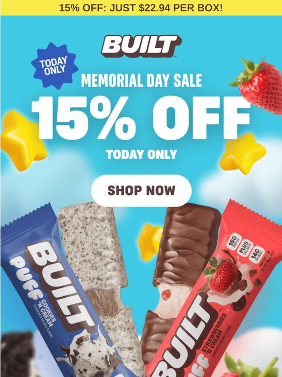 Memorial Day Sale: Get 15% off sitewide now!