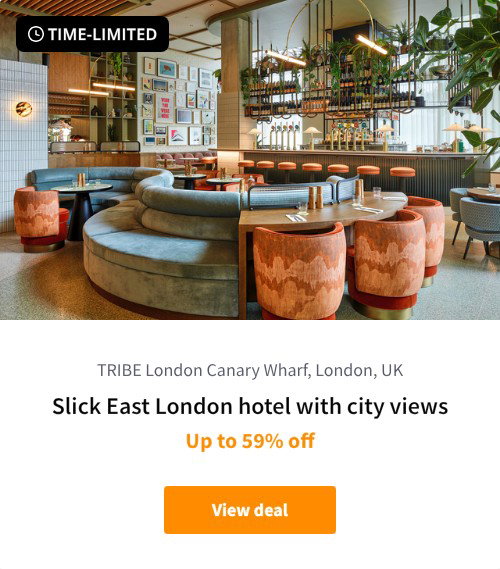 Slick East London hotel with city views