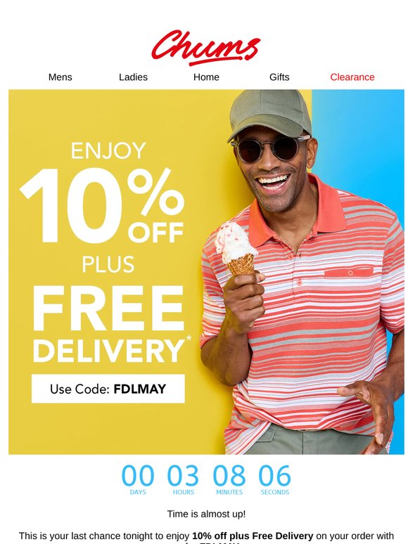 The countdown is on...10% off plus Free Delivery