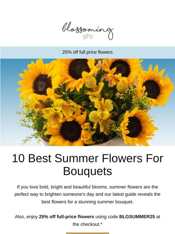 25% + The Best Summer Flowers For Bouquets 💐