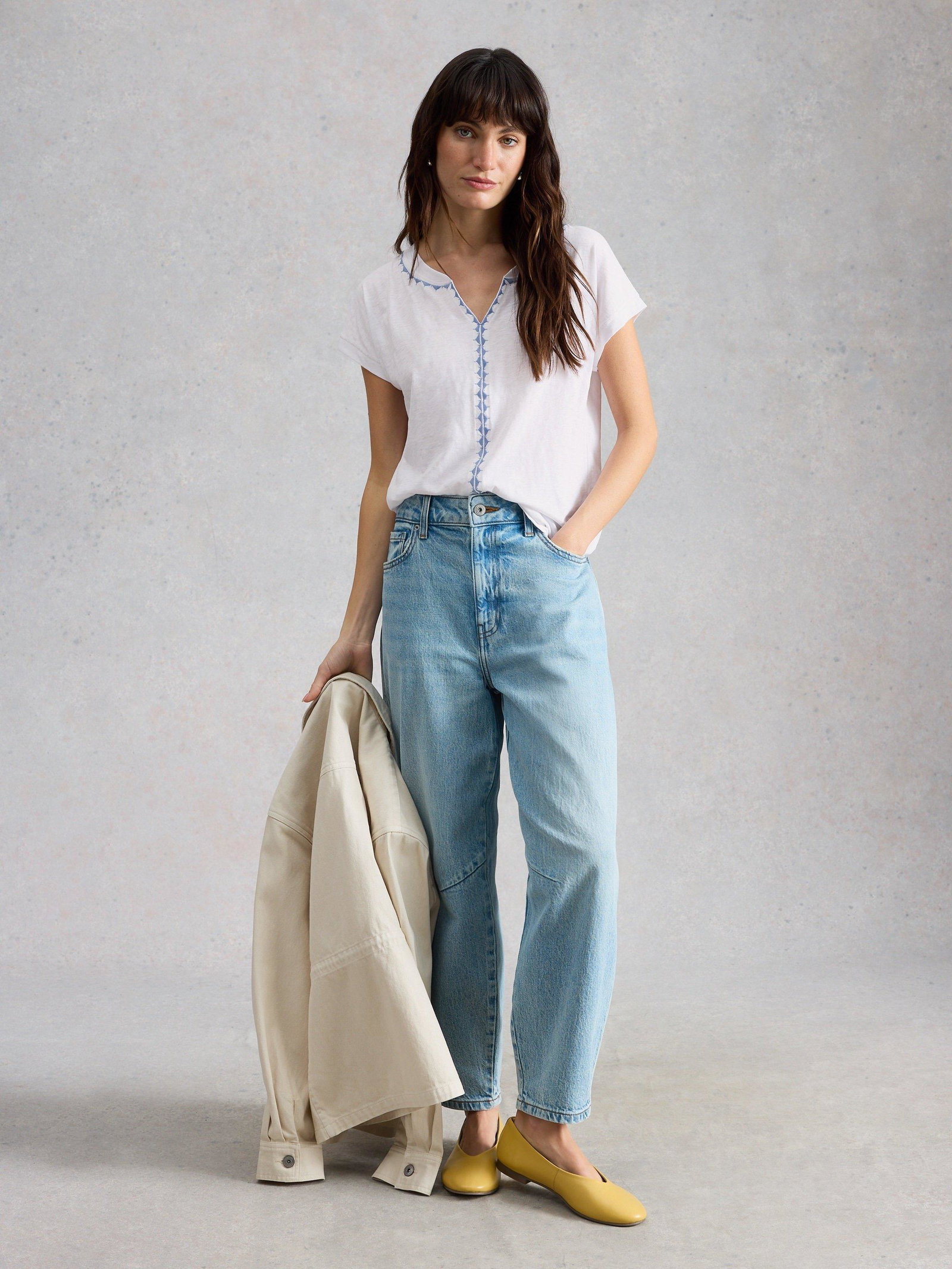 Shop Nelly Plain Embroidered Tee