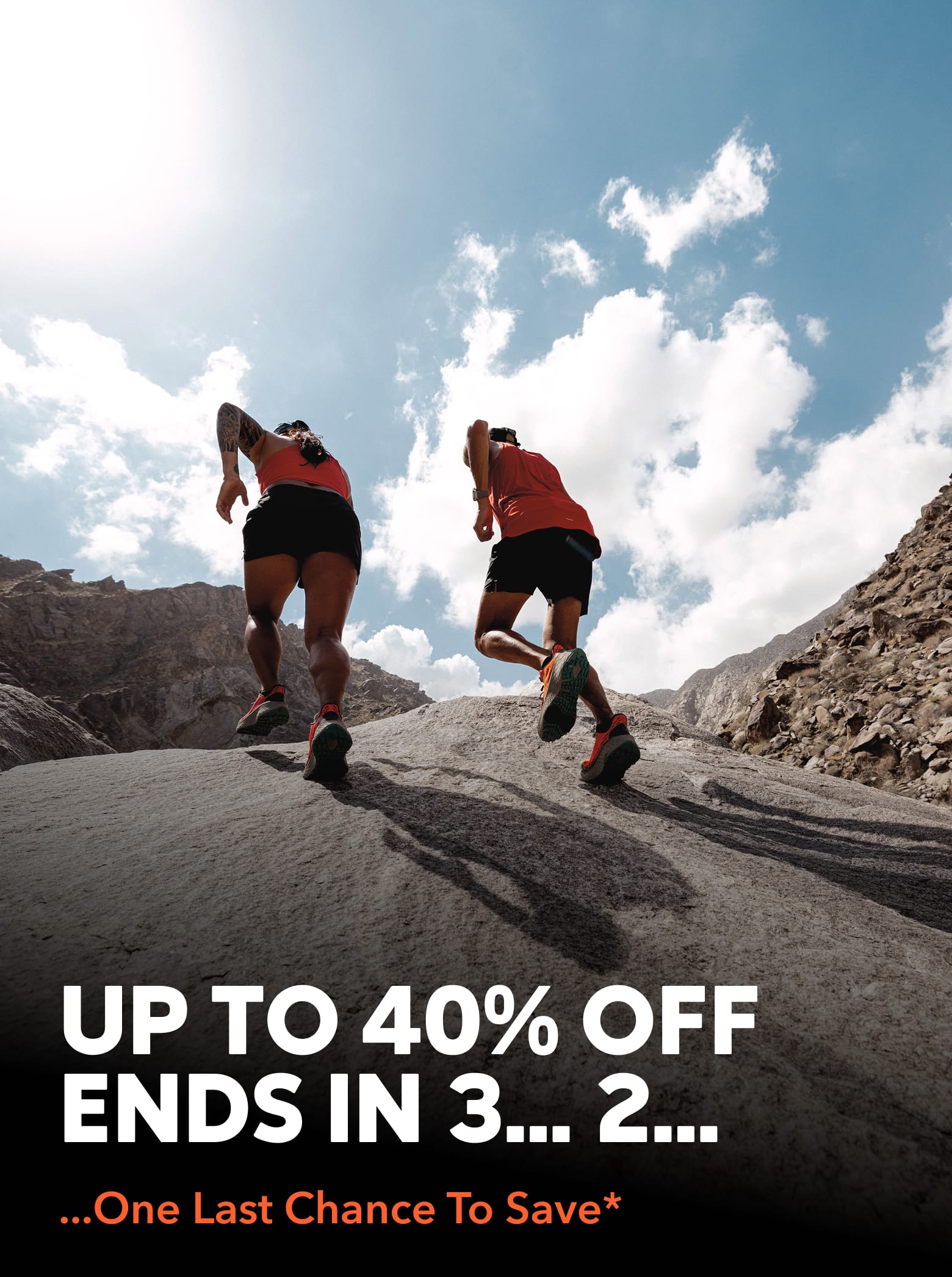 Up to 40 percent off ends in 3...2...one last chance to save.