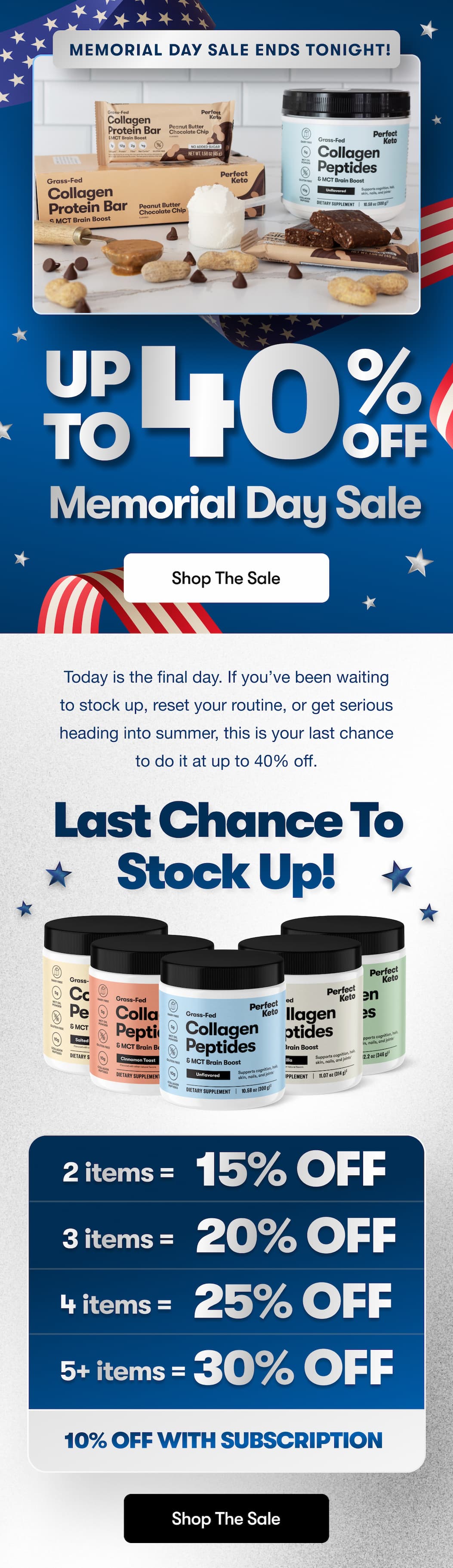 Up to 40% off Memorial Day Sale