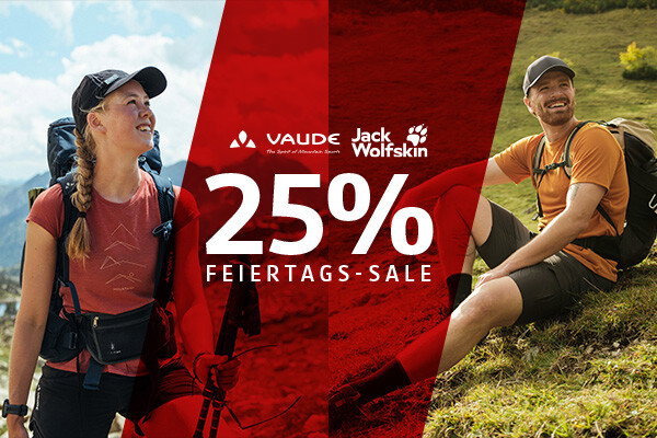 25% auf Vaude & Jack Wolfskin
