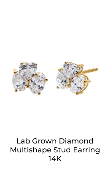 Lab Grown Diamond Multishape Stud Earring 14K
