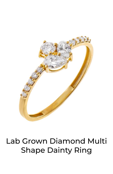 Lab Grown Diamond Multi Shape Dainty Ring