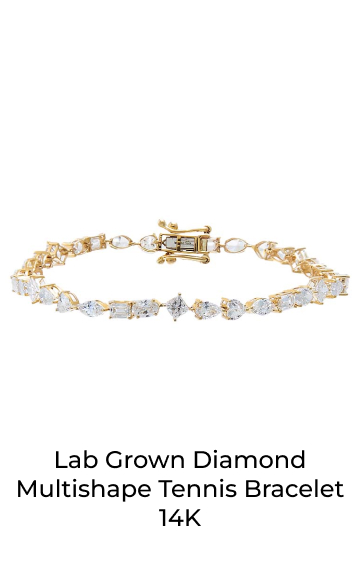Lab Grown Diamond Multishape Tennis Bracelet 14K