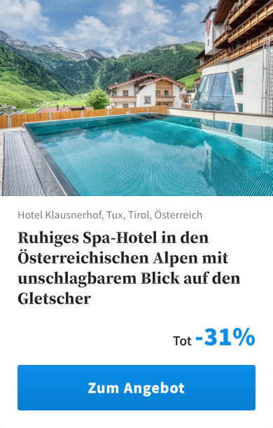 Ruhiges Spa-Hotel in den Österreichischen Alpen mit unschlagbarem Blick auf den Gletscher