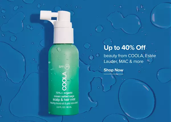 Up to 40% off beauty and fragrances from Estee Lauder, MAC and more. Shop now. A COOLA beauty product.