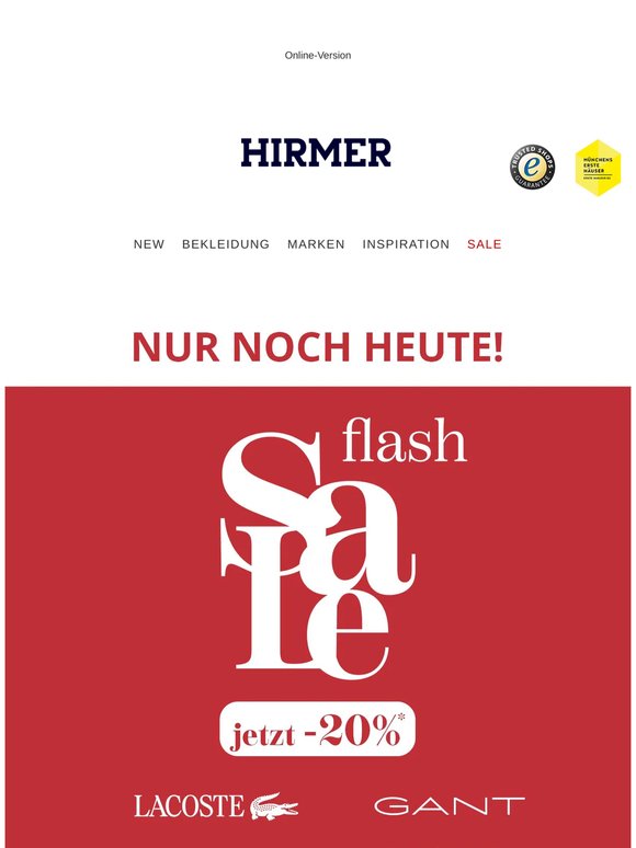 ⏰Letzte Chance im FLASH SALE | -20 % auf BOSS, Tommy Hilfiger & Co.