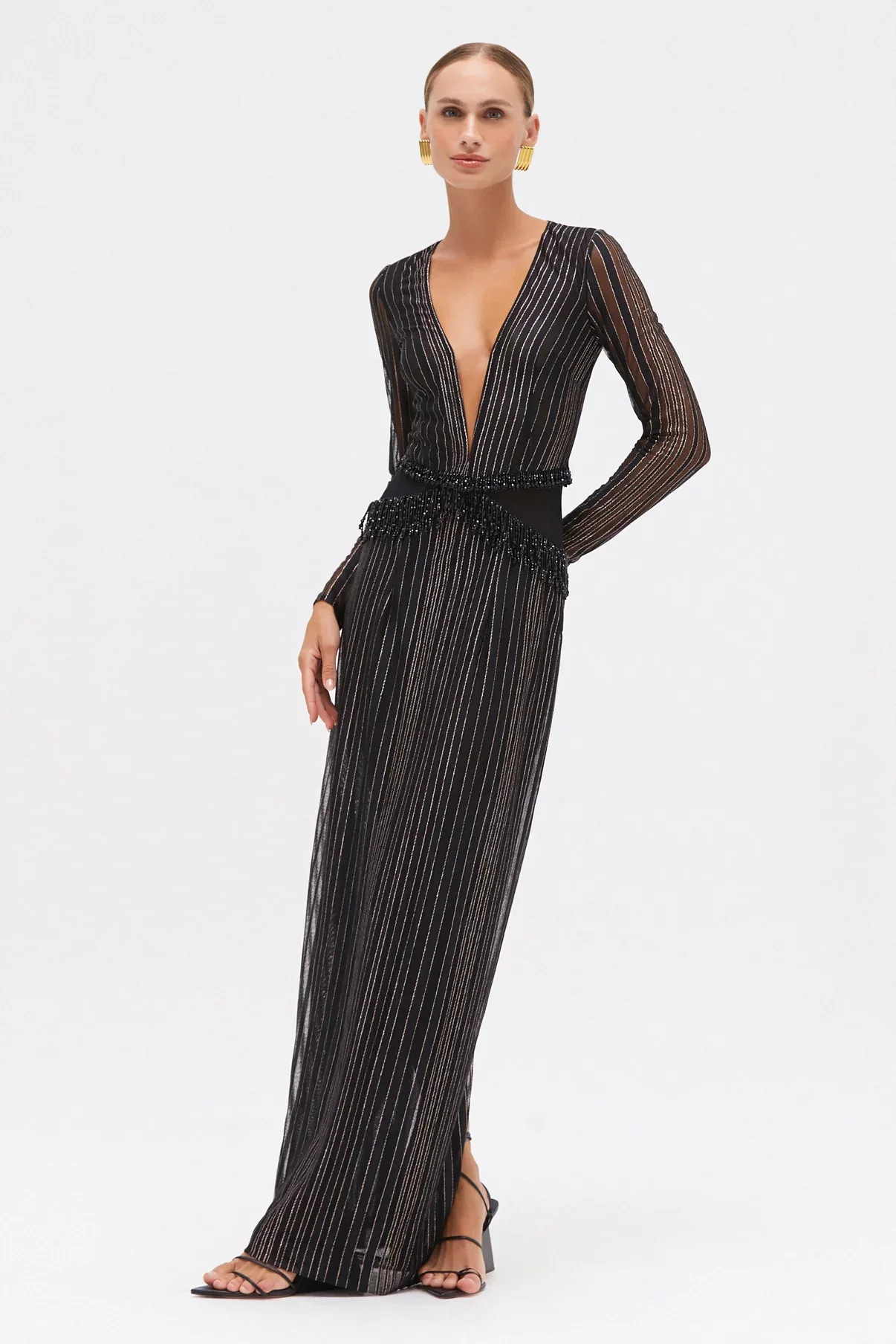Image of  Prism Lurex Gown - Black