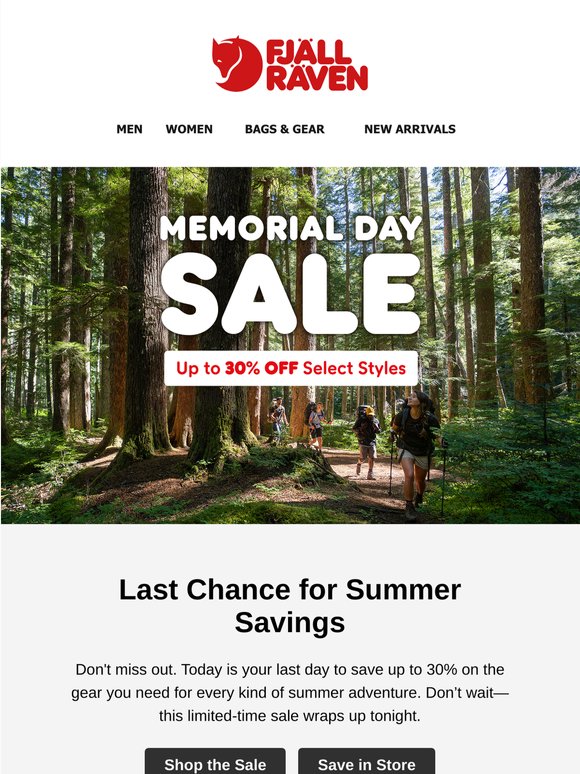 Last chance for up to 30% off