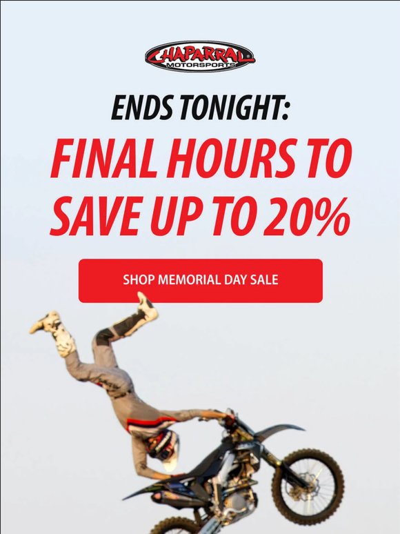 ENDS TONIGHT: Save Up to 20%