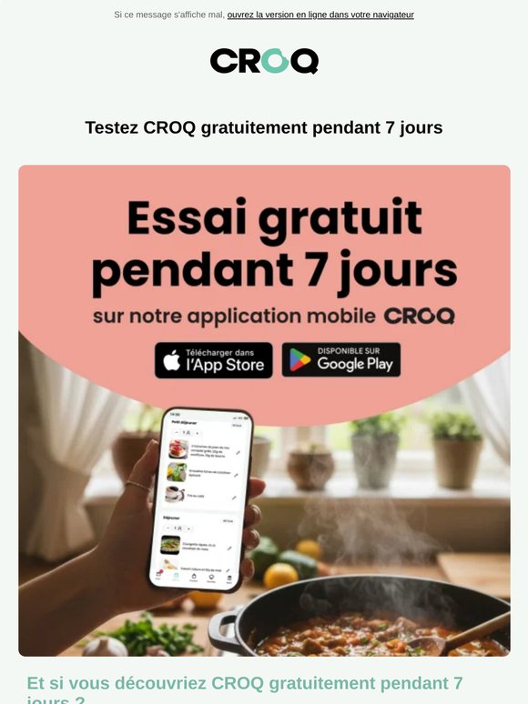 🍽️ Testez CROQ gratuitement dès aujourd’hui