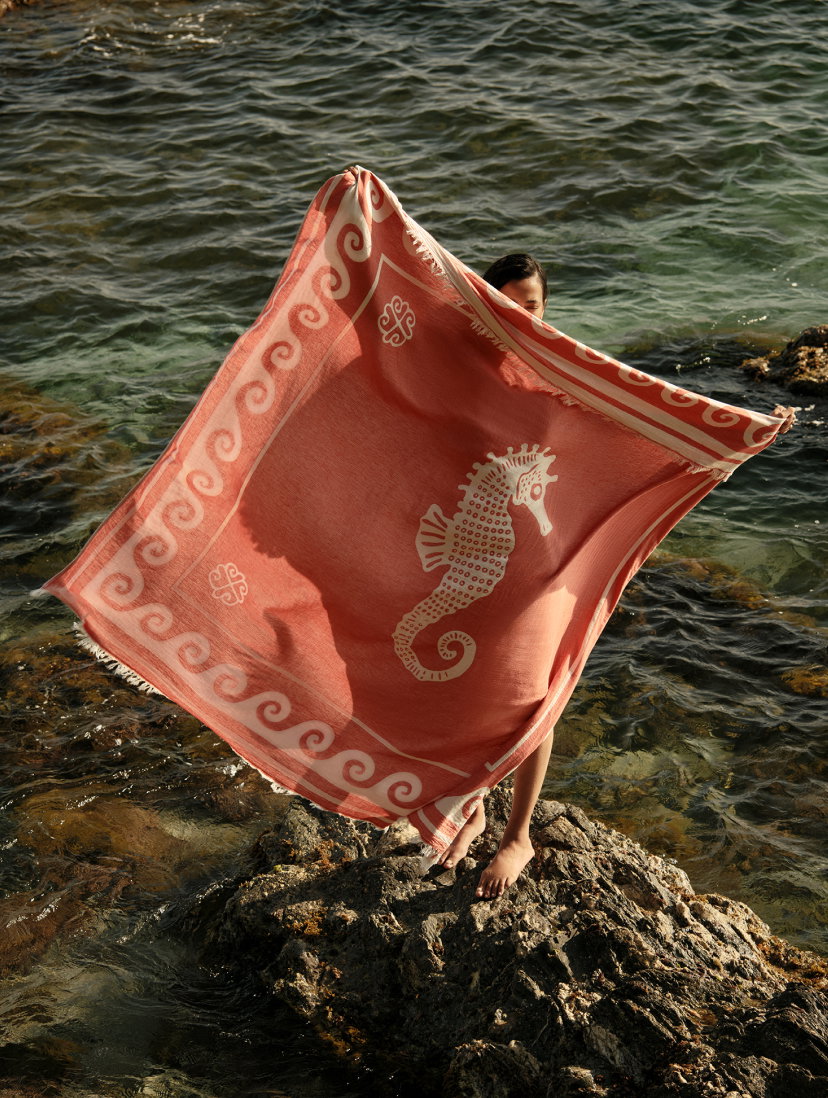 Maxi fouta hippocampe