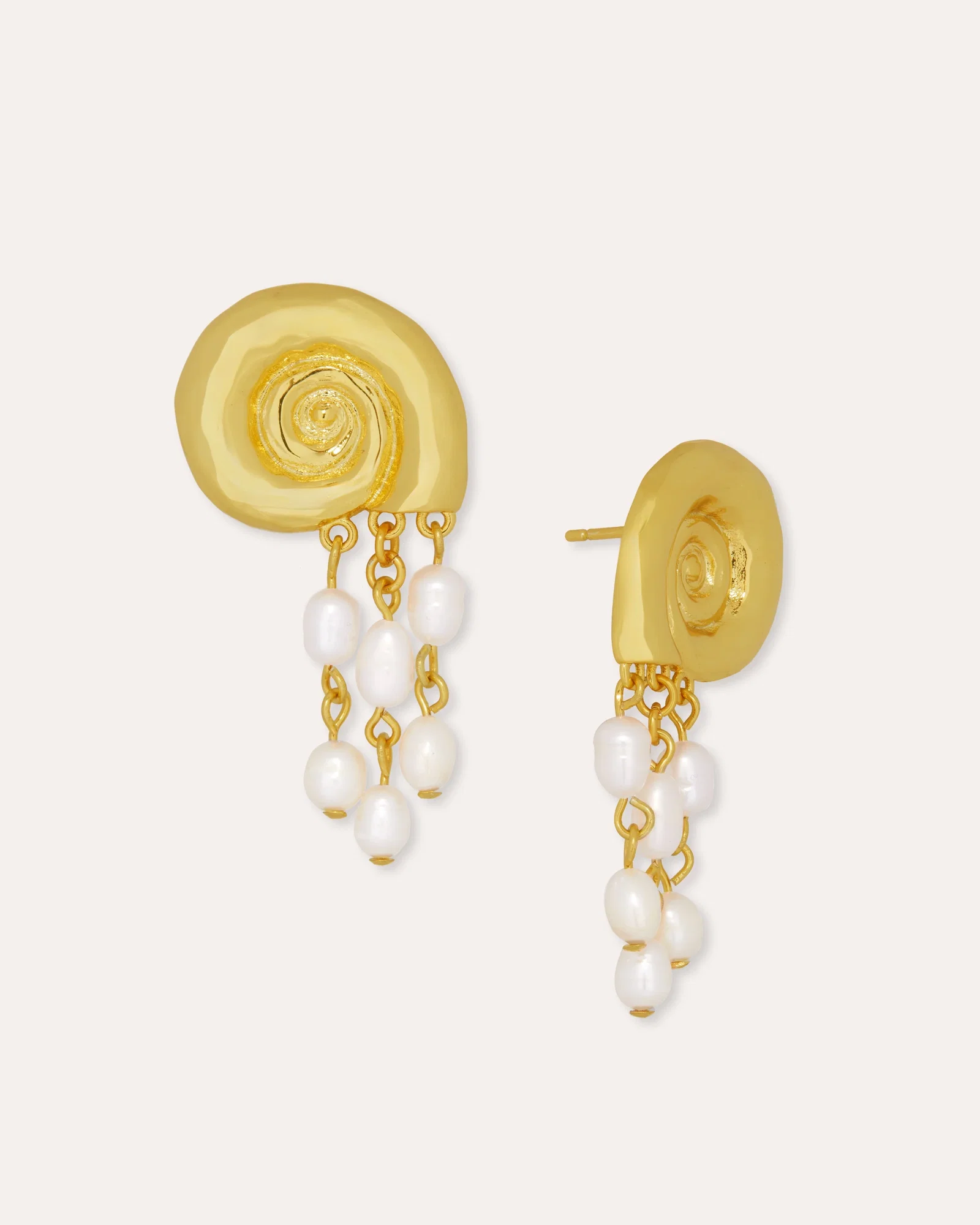 Image of Waterproof Shell Pearl Beaded Stud Earrings
