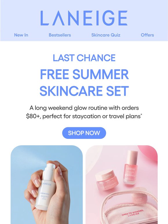Free Memorial Day Skincare Gifts!
