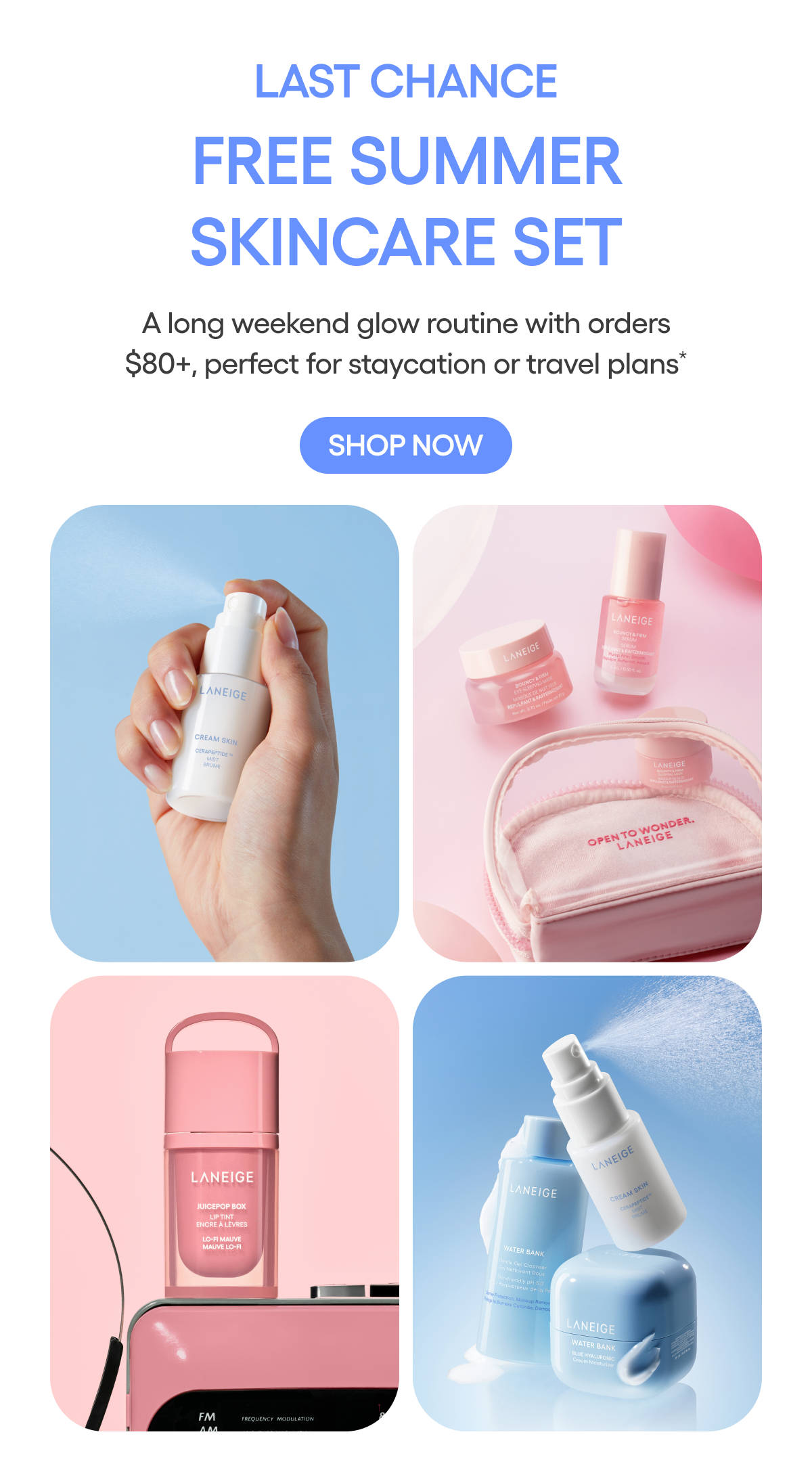 FREE SUMMER SKINARE SET W/ ORDERS $80+