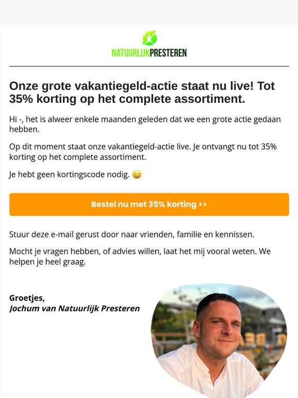 De vakantiegeld-actie staat nu live! 😍🍃🚀