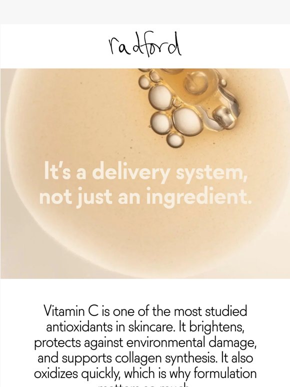 Why Vitamin C works better with Vitamin E and Ferulic Acid