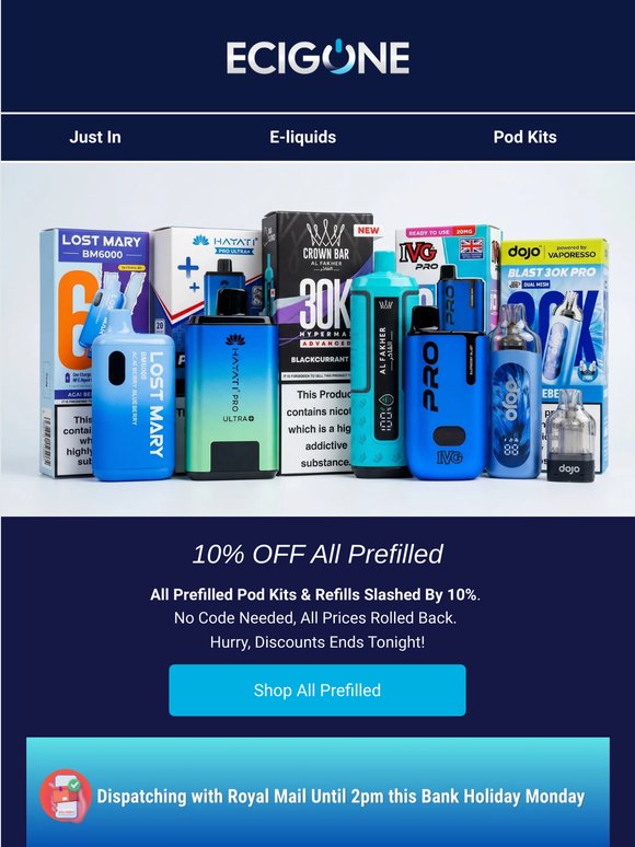 ⏰10% OFF All Prefilled End Tonight⏰