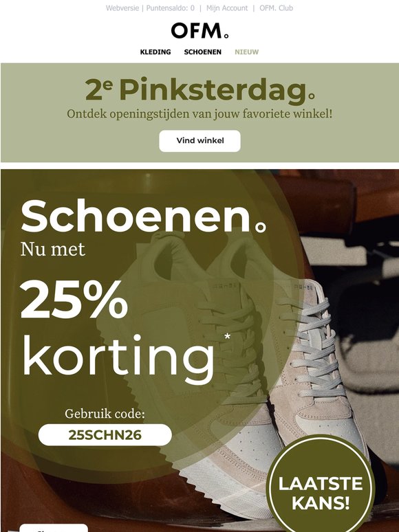 Pinksterdeals | 25% korting! 👟