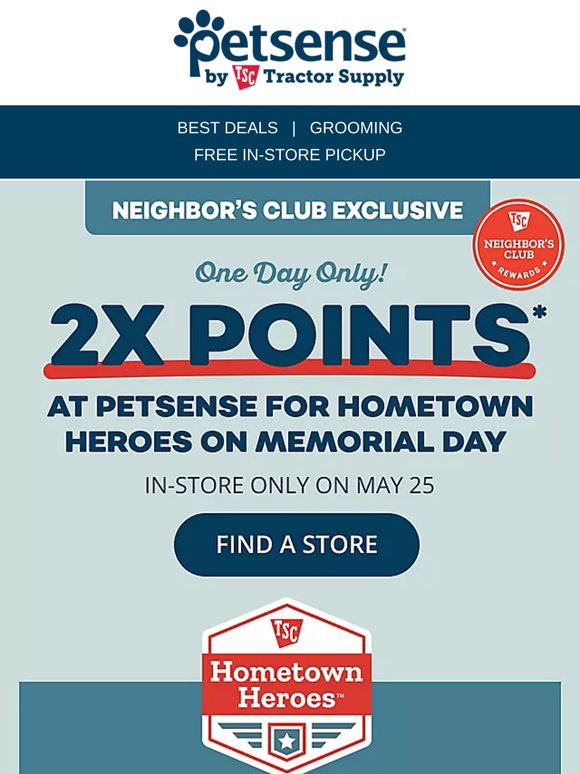Memorial Day Exclusive: 2X Neighbor’s Club Points for Hometown Heroes