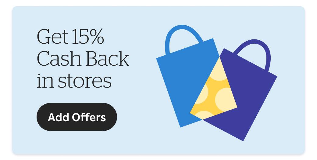 Get 15% Cash Back in stores