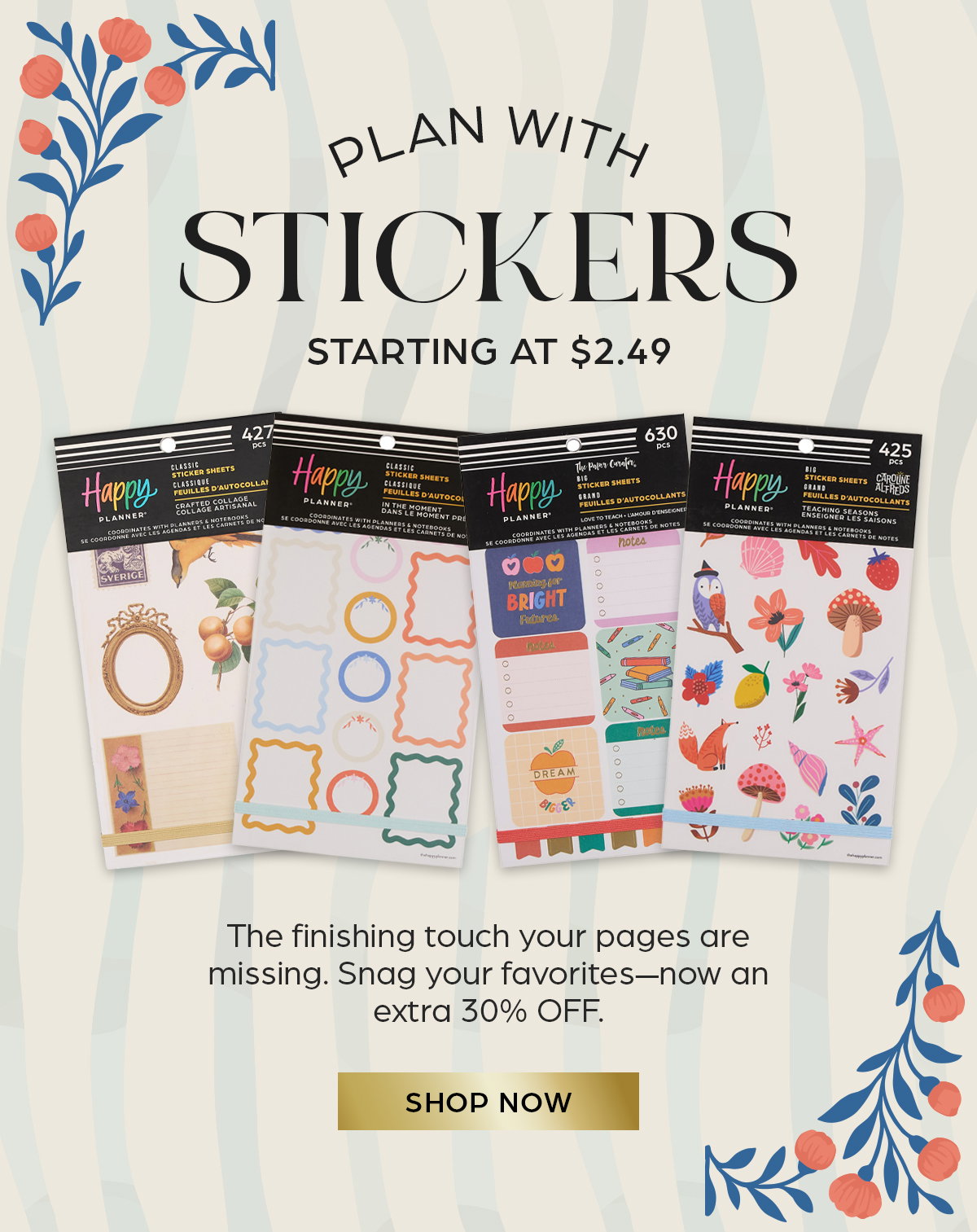Plan with Stickers. Starting at $2.49
