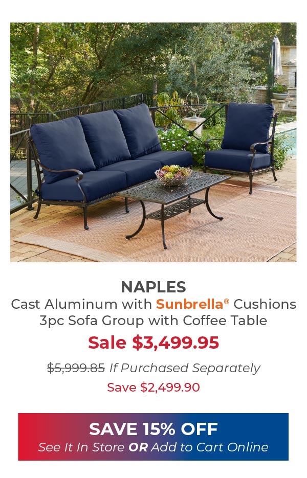 Naples 3 PC Sofa Group