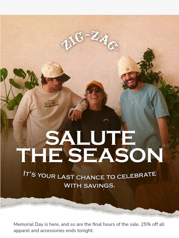 Sale ends tonight.