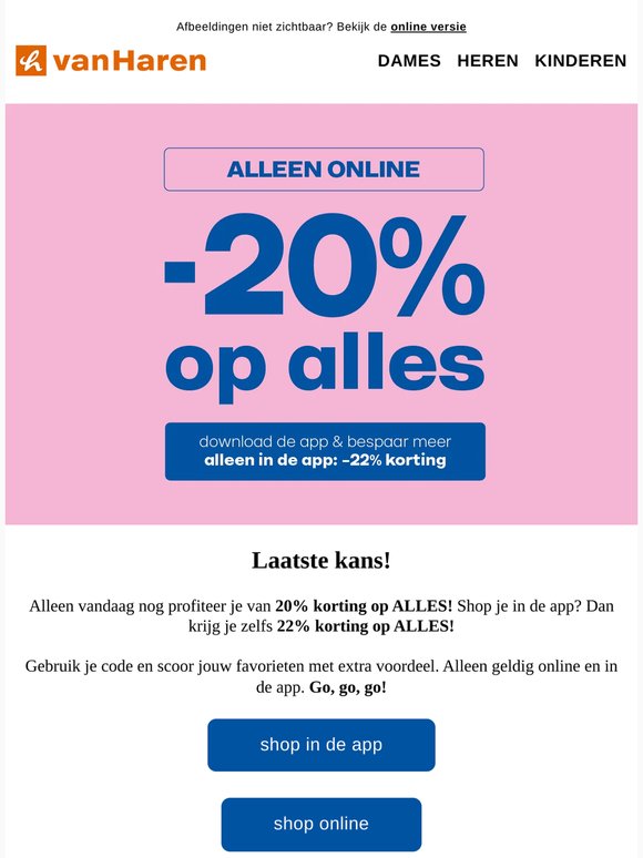 Laatste kans! -20% op ALLES ✨