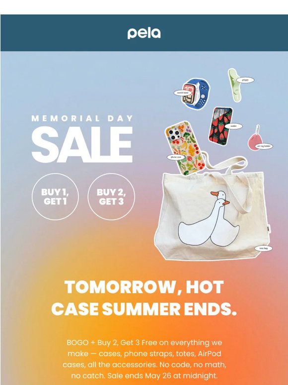 The sale ends tomorrow. The cases don't.