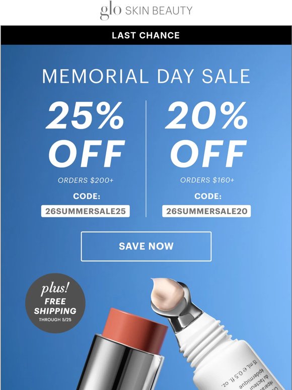 Final call for Memorial Day savings!