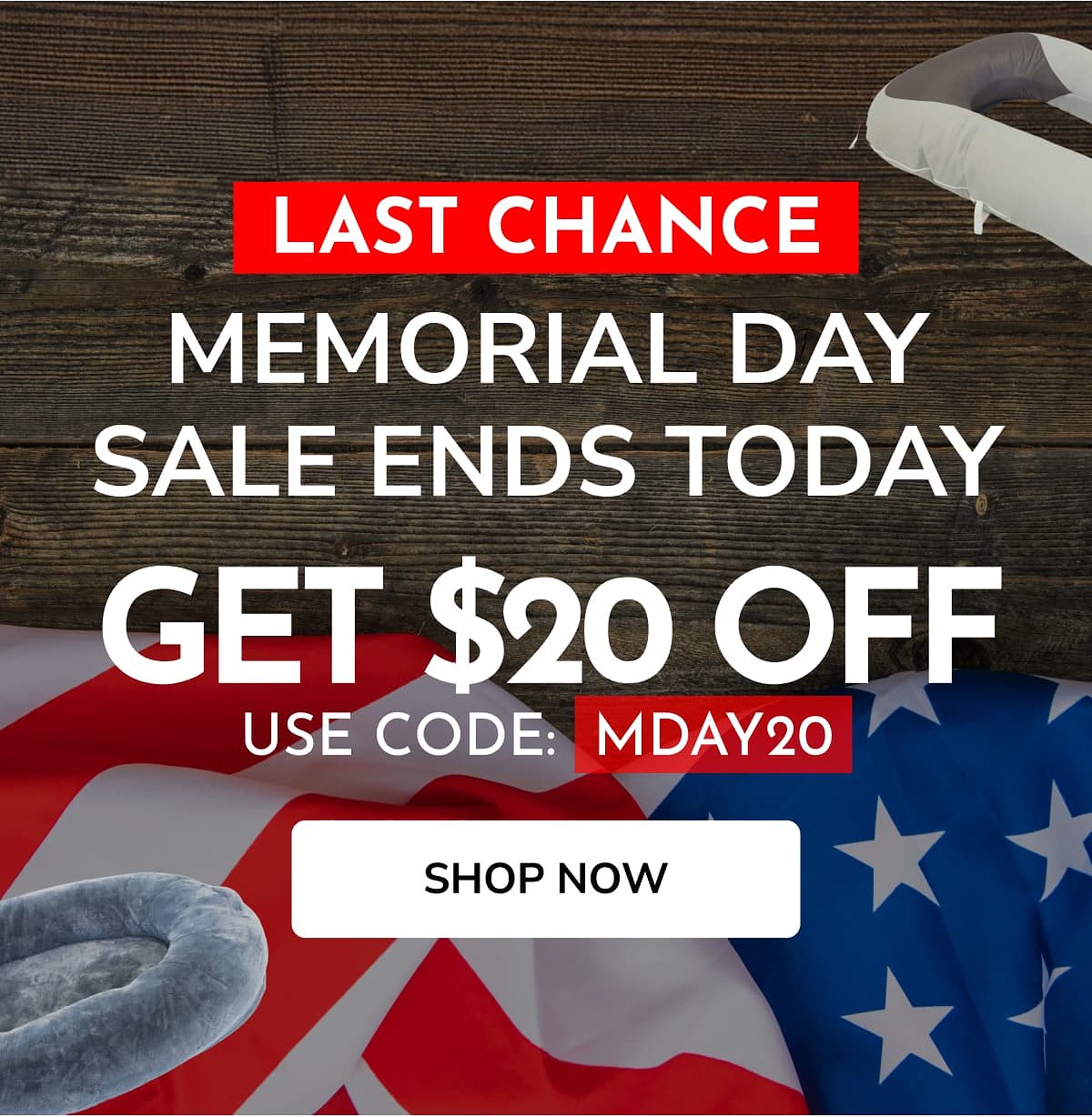 Last chance Memorial Day sale ends today. Get $20 off. Use code: MDAY20.