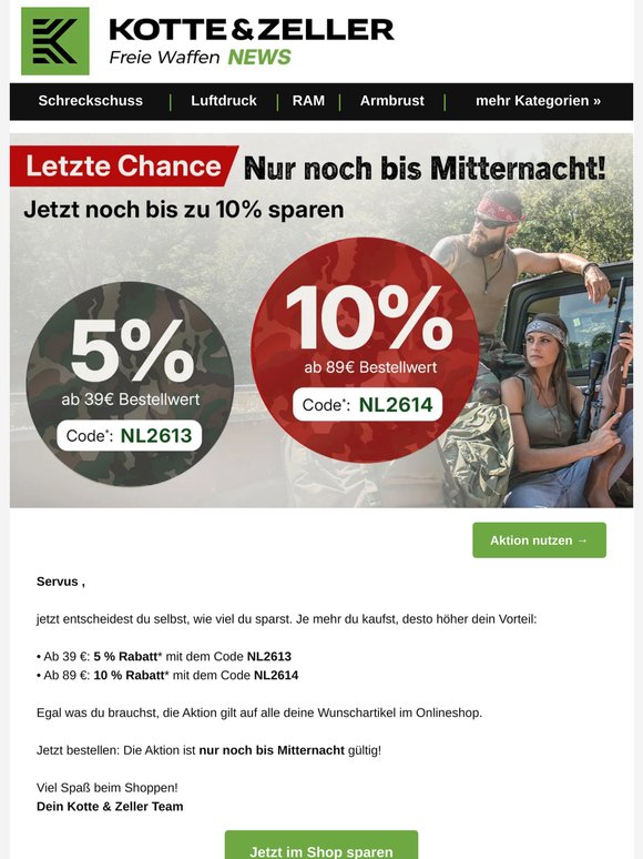 Letzte Chance: 10% extra auf alles 🔥