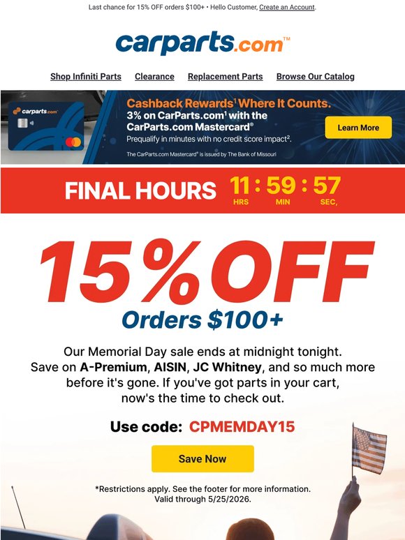 Final Hours ⏳ The Memorial Day Sale Ends Soon