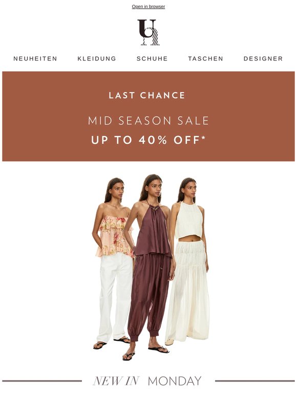 MID SEASON SALE | BIS ZU 40% OFF | 📬 New In Monday