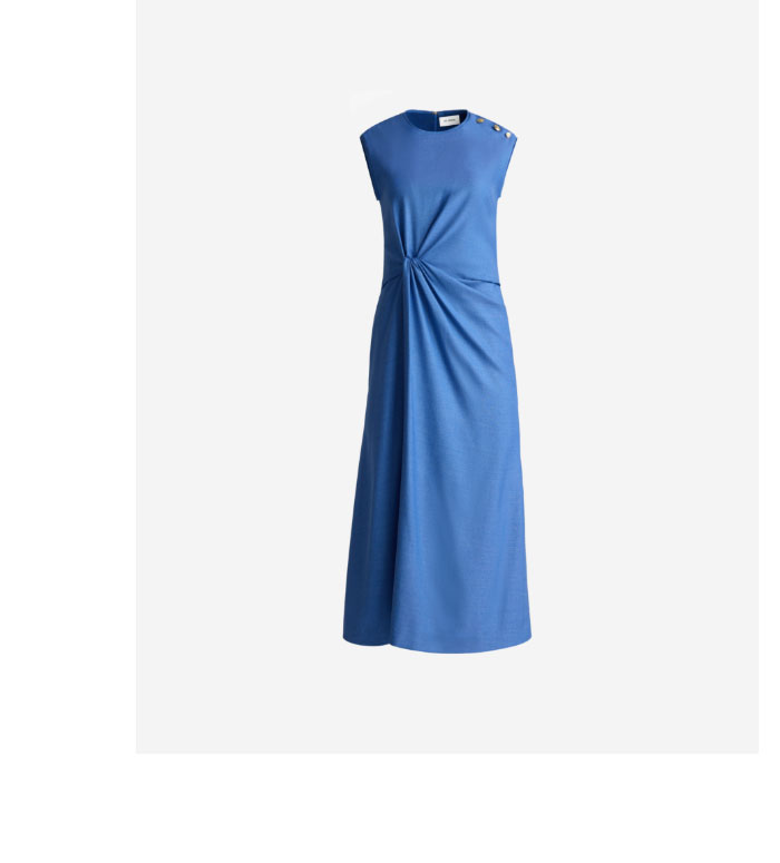 Erica Dress In Wool Silk Suiting