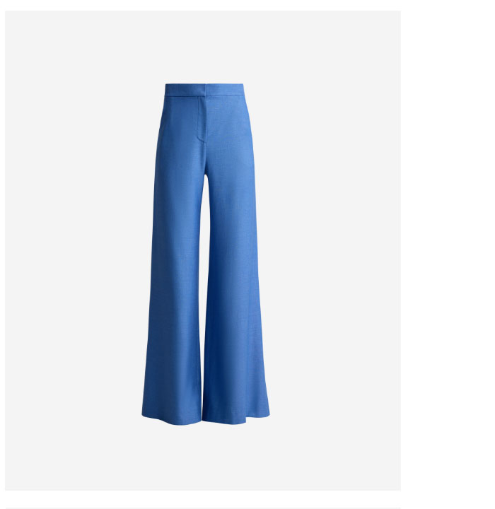 Maddie Wide Leg Pant in Wool Silk Suiting