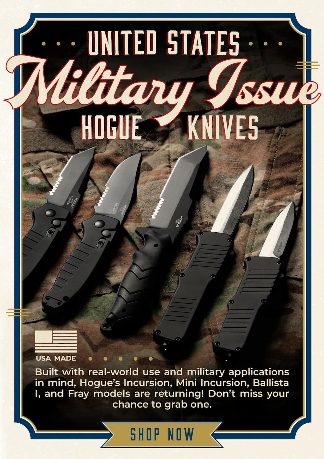 United States Military Issue Hogue Knives