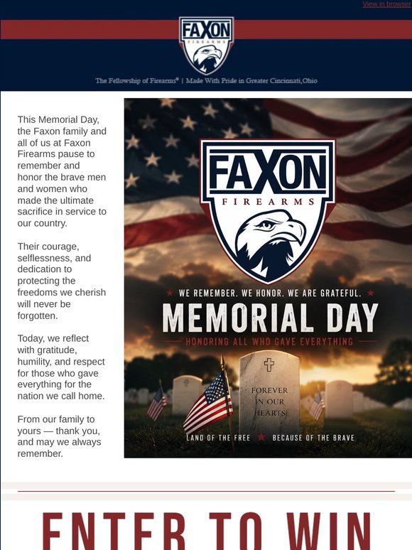 🇺🇸 A Memorial Day Message from Faxon Firearms