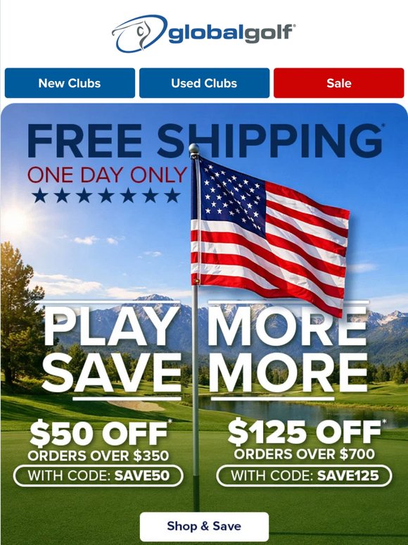 Today Only: Free Shipping + Memorial Day Savings