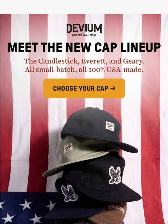On sale now: our 3 newest USA-made ballcaps 🇺🇸 🇺🇸