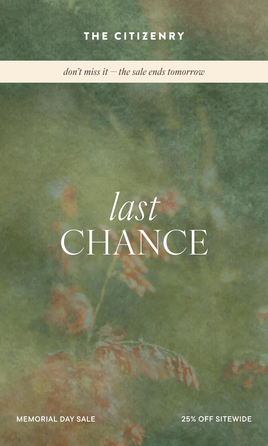 25% off sitewide - last chance