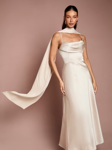 Champagne Satin Scarf